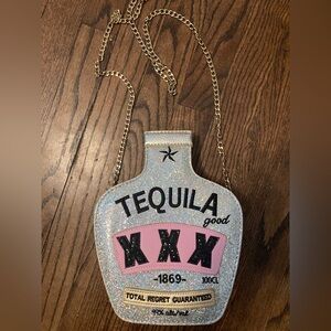 Glitter Tequila Bottle Crossbody Bag